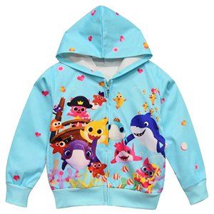 Baby Shark Sweatshirt Girls Zip Up Hoodie Jacket